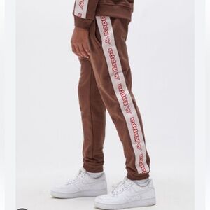 KAPPA Kids 12Y Brown Logo Track Pants NWT